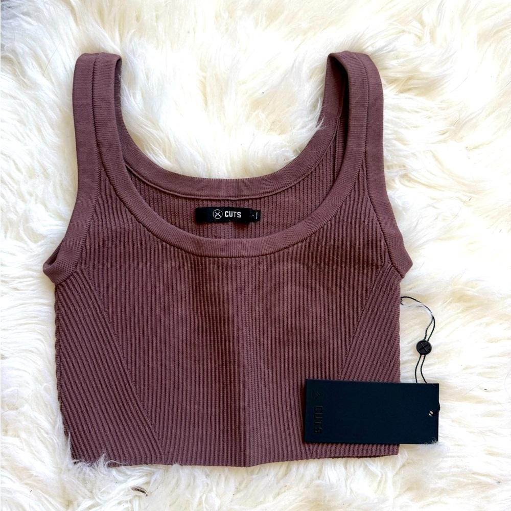 Cuts Clothing Coreflex™ Tank Cropped in Plum, Small